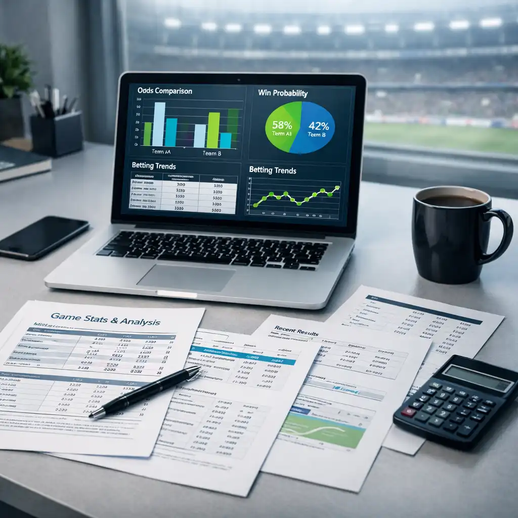 Analyse de paris sportifs sur un bureau professionnel